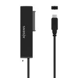 AISENS - Adaptador ASE-35C02B SATA a USB-C USB 3.0/USB3.1 GEN1 para Discos Duros 2.5" y 3.5" con Alimentador, Negro