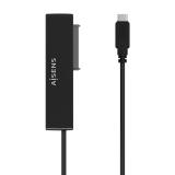 AISENS - Adaptador ASE-35C02B SATA a USB-C USB 3.0/USB3.1 GEN1 para Discos Duros 2.5" y 3.5" con Alimentador, Negro