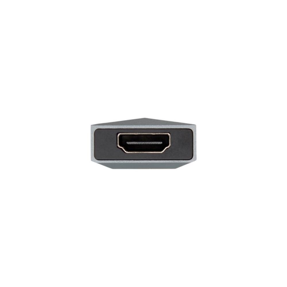 AISENS - USB-C dock 4 en 1, USB-C a 1xHDMI, 2xUSB, 1xPD, Gris, 15 cm