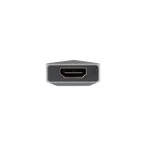 AISENS - USB-C dock 4 en 1, USB-C a 1xHDMI, 2xUSB, 1xPD, Gris, 15 cm
