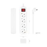 AISENS - Base Multiple 4 Tomas con Interruptor con Cable 3×1.5mm2, Blanco, 1.4 m