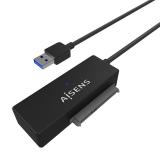 AISENS - Adaptador ASE-35A01B SATA a USB-A USB 3.0/USB3.1 GEN1 para Discos Duros 2.5? y 3.5? con Alimentador, Negro