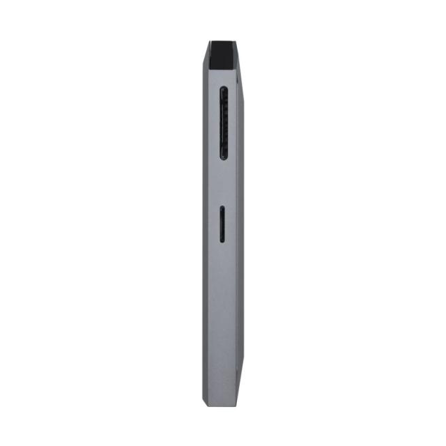 AISENS - USB-C dock 8 en 1, USB-C a 1xHDMI, 1xRJ45, 3xUSB, 1xPD, 1xSD, 1xMicroSD, Gris, 15 cm