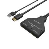 AISENS - HDMI Duplicador 4K@30HZ 1×2 con Alimentación USB y Cable, Negro, 30 cm