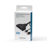 AISENS - HDMI Duplicador 4K@30HZ 1×2 con Alimentación USB y Cable, Negro, 30 cm