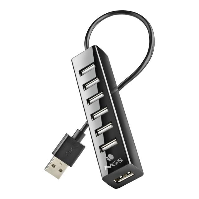 NGS - IHUB7 TINY USB 2.0 480 Mbit/s Negro