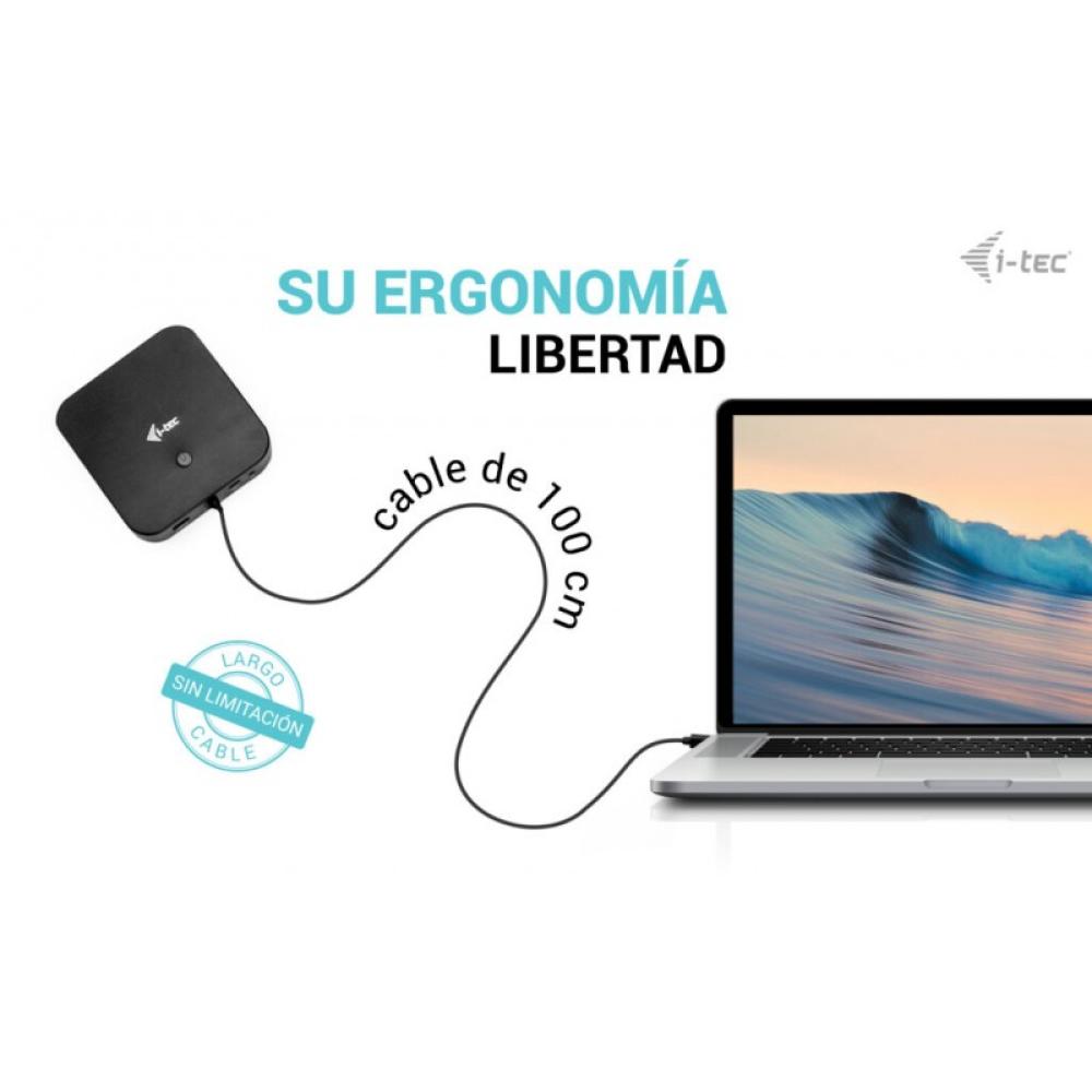 i-tec - USB-C HDMI Dual DP Docking Station with Power Delivery 100 W + Universal Charger 100 W