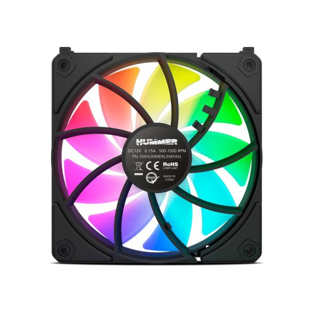 NOX - Hummer EASY LINK Carcasa del ordenador Refrigerador de aire 12 cm Negro 3 pieza(s)