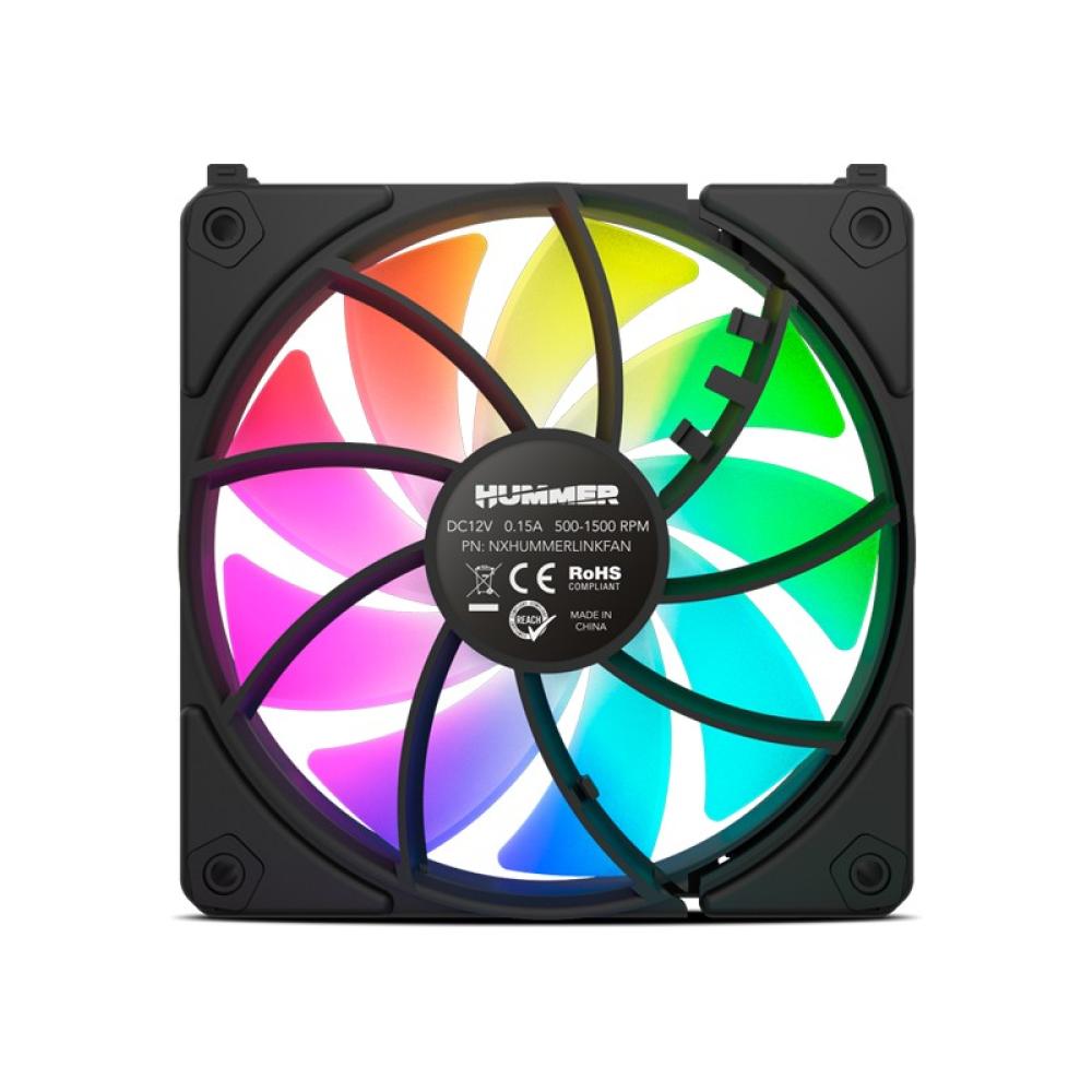 NOX - Hummer EASY LINK Carcasa del ordenador Refrigerador de aire 12 cm Negro 3 pieza(s)