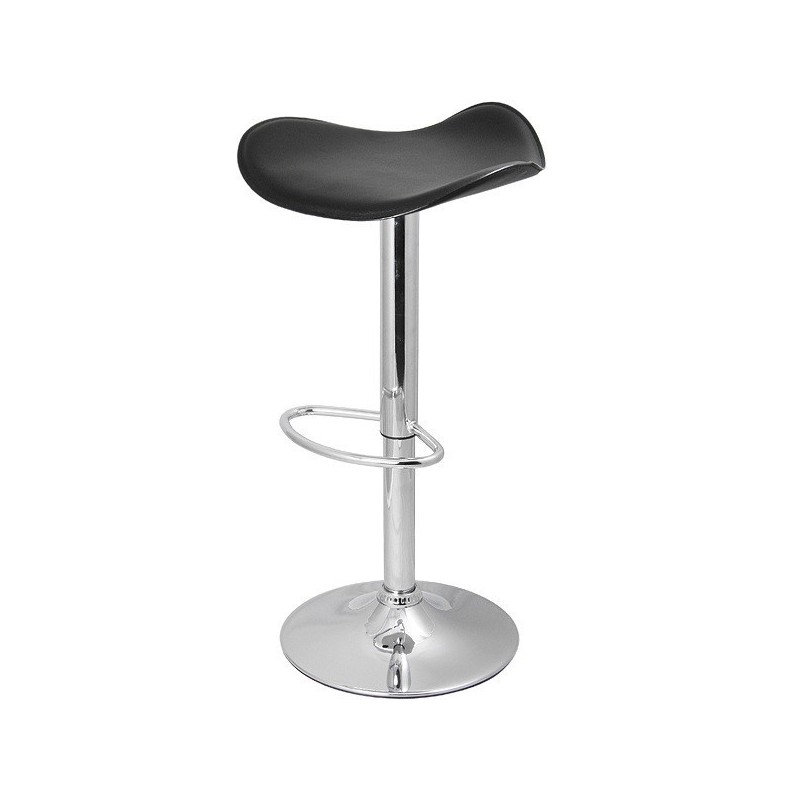 Taburete SAMBA (L), cromado, nappel negro