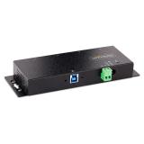 StarTech.com - Hub Industrial USB 3.0 de 5Gbps de 4 Puertos - Concentrador USB con Protección de Picos y Descargas ESD - Ladrón