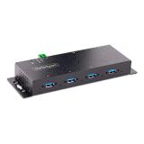 StarTech.com - Hub Industrial USB 3.0 de 5Gbps de 4 Puertos - Concentrador USB con Protección de Picos y Descargas ESD - Ladrón