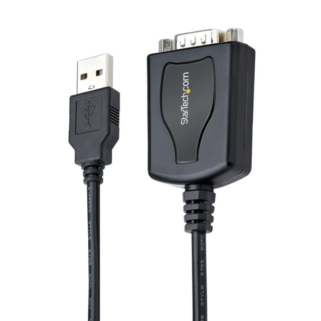 StarTech.com - Cable de 91cm USB a Serie con Retención de Puerto COM, Conversor DB9 RS232 Macho a USB, Adaptador USB a Serie par