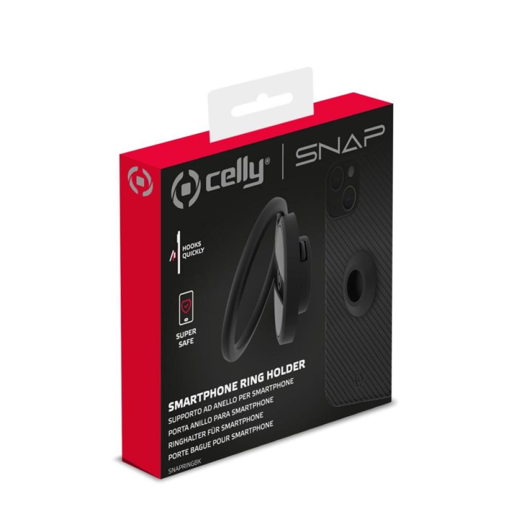 Celly - SnapRing Soporte activo para teléfono móvil Teléfono móvil/smartphone Negro