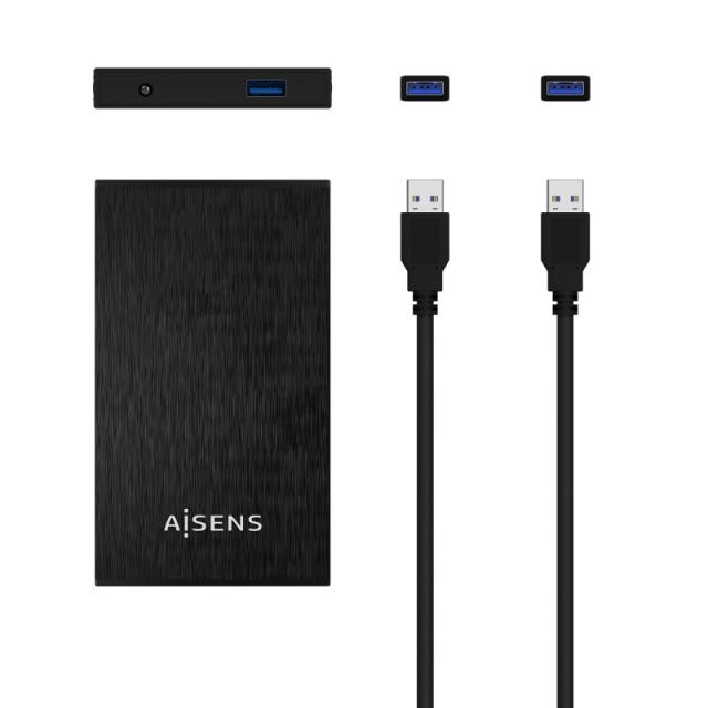 AISENS - Caja Externa 2,5? ASE-2523B 9.5MM SATA a USB 3.0/USB3.1 GEN1, Negra