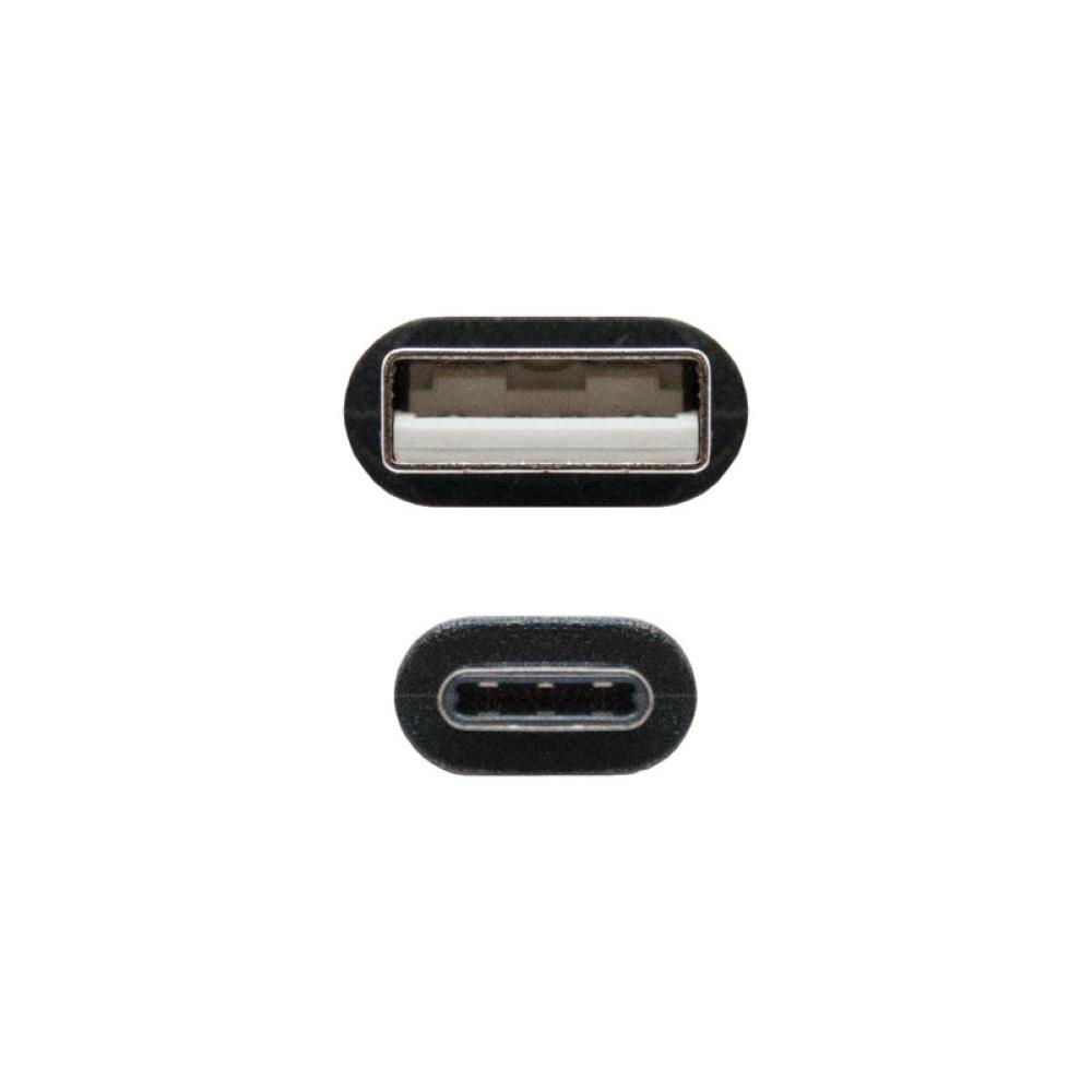 Nanocable - USB 2.0, 1m cable USB USB C USB A Negro