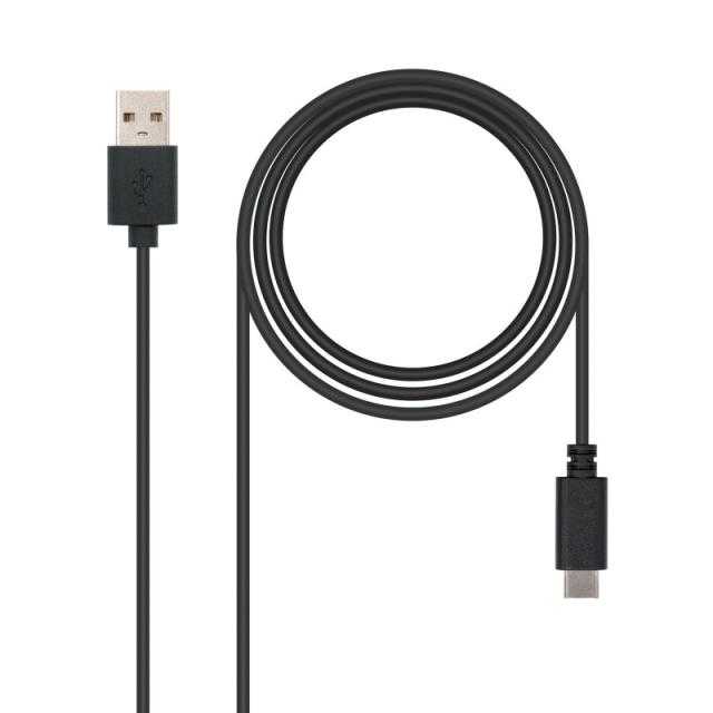 Nanocable - USB 2.0, 1m cable USB USB C USB A Negro
