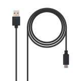 Nanocable - USB 2.0, 1m cable USB USB C USB A Negro
