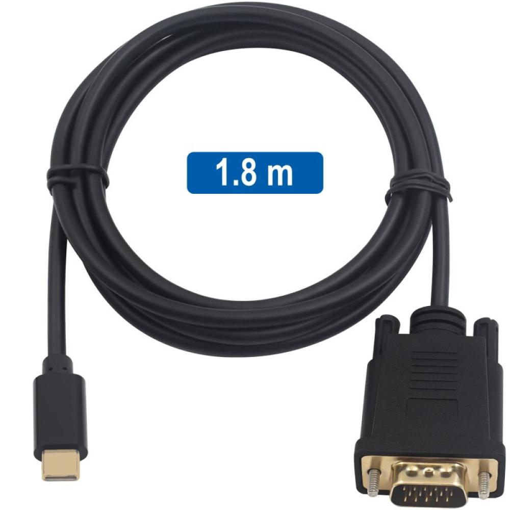 Ewent - EC1052 adaptador de cable de vídeo 1,8 m USB Tipo C VGA (D-Sub)