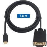 Ewent - EC1052 adaptador de cable de vídeo 1,8 m USB Tipo C VGA (D-Sub)