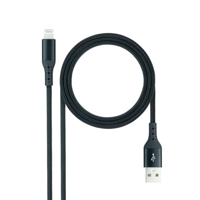 Nanocable - Cable Lightning a USB 2.0, Lightning/M -USB A/M, Negro, 1 m