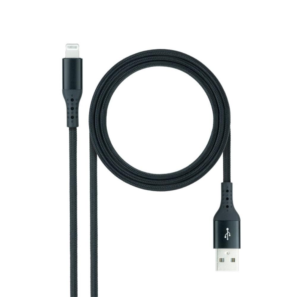Nanocable - Cable Lightning a USB 2.0, Lightning/M -USB A/M, Negro, 1 m