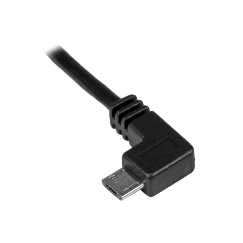StarTech.com - Cable de 0,5m Micro USB Acodado a la Izquierda para Carga y Sincronización de Smartphones o Tablets