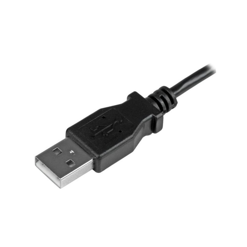 StarTech.com - Cable de 0,5m Micro USB Acodado a la Izquierda para Carga y Sincronización de Smartphones o Tablets