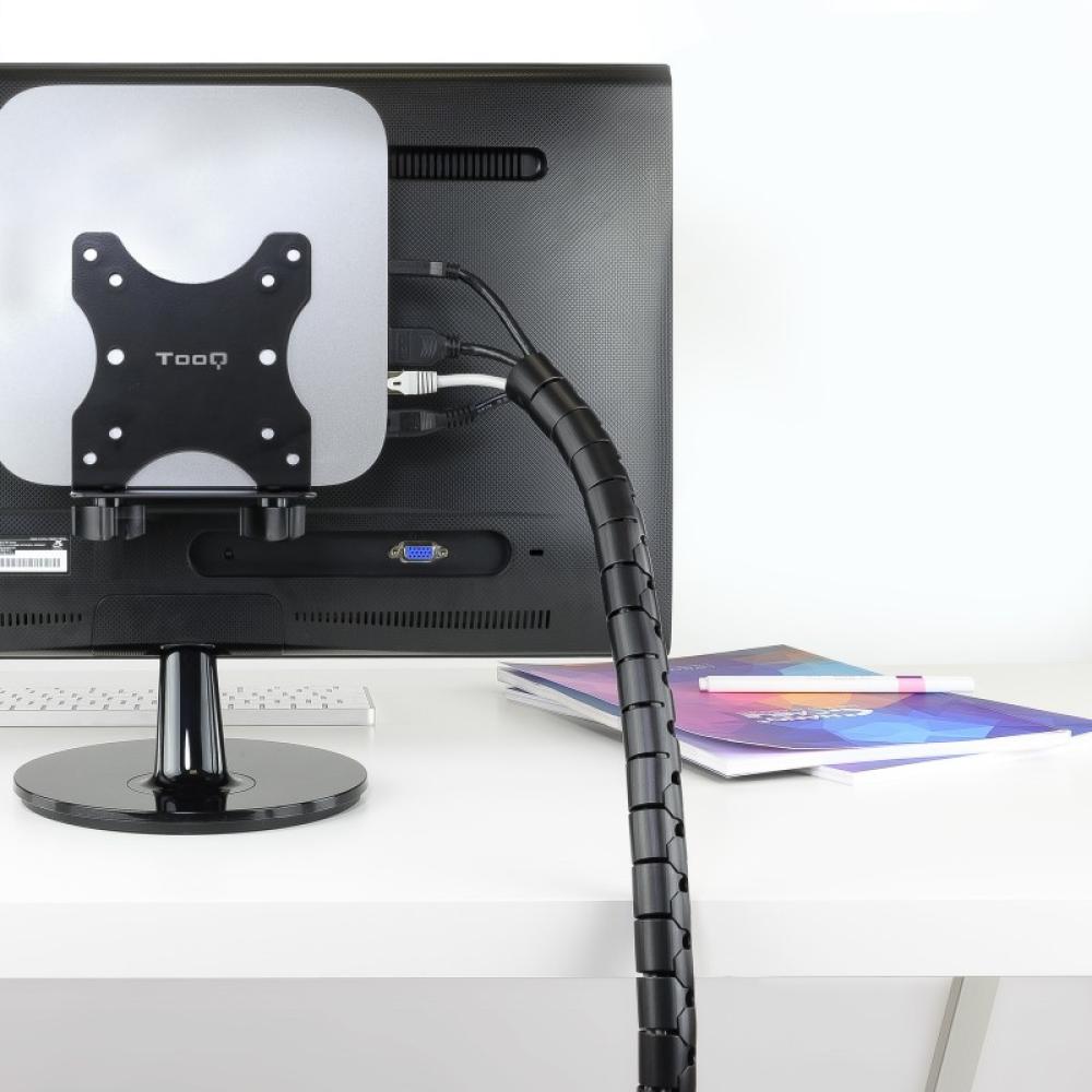 Nanocable - Organizador de Cables Flexible 25 mm, Negro, 2 m