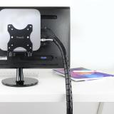 Nanocable - Organizador de Cables Flexible 25 mm, Negro, 2 m