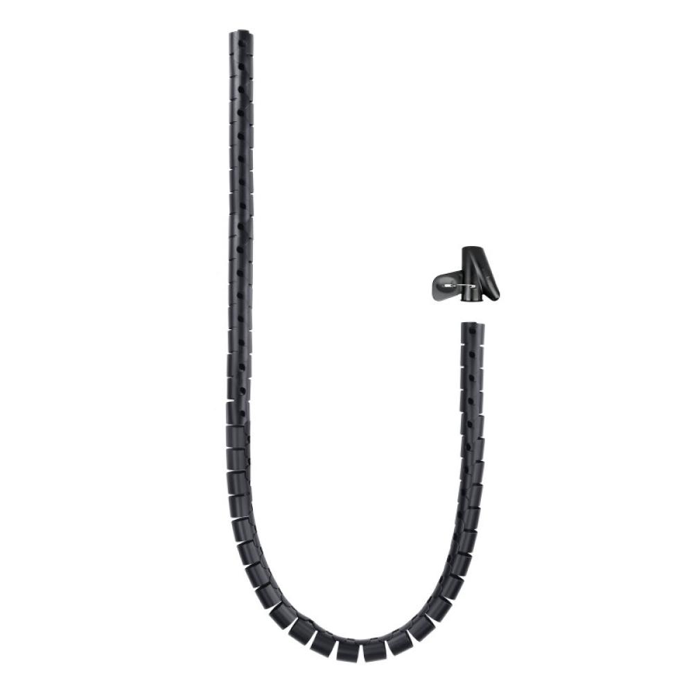 Nanocable - Organizador de Cables Flexible 25 mm, Negro, 2 m