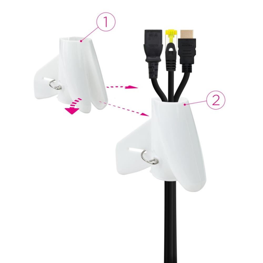 Nanocable - Organizador de Cables Flexible 25 mm, Blanco, 1 m