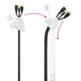 Nanocable - Organizador de Cables Flexible 25 mm, Blanco, 1 m