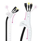 Nanocable - Organizador de Cables Flexible 25 mm, Blanco, 1 m