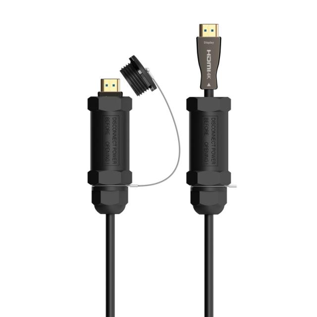 AISENS - Cable HDMI V2.1 AOC con Armadura Ultra Alta Velocidad / Hec 8K@60Hz 4K@120Hz 4:4:4 48Gbps, A/M-A/M, Negro, 30M