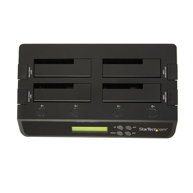 StarTech.com - Clonador Borrador Autónomo USB 3.0 / eSATA a SATA de 4 Bahías para Discos Duros y SSDs 1:3 - Docking Station - Sa
