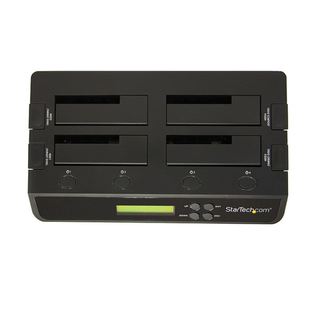 StarTech.com - Clonador Borrador Autónomo USB 3.0 / eSATA a SATA de 4 Bahías para Discos Duros y SSDs 1:3 - Docking Station - Sa
