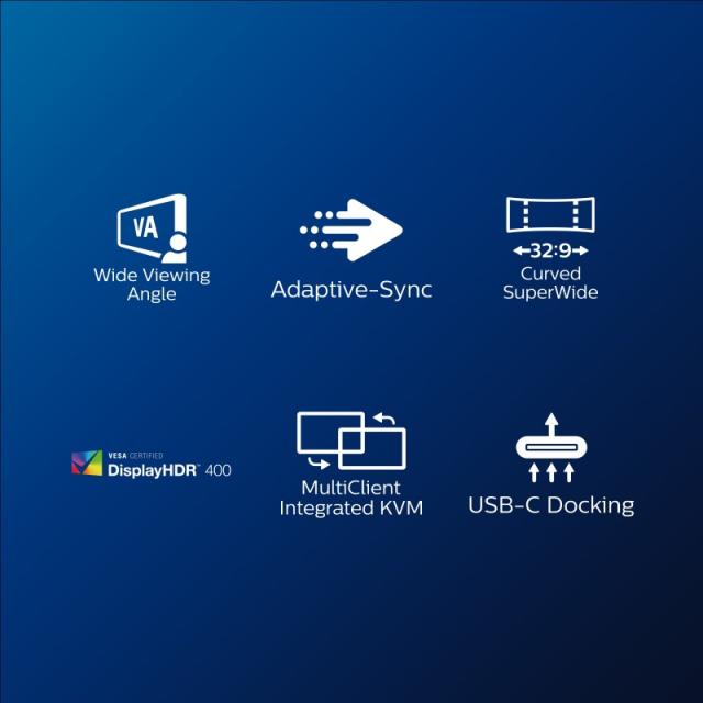 Philips - P Line Pantalla LCD curva 32:9 SuperWide 499P9H/00