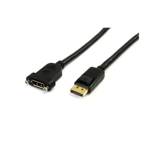 StarTech.com - Cable de 91cm DisplayPort de Montaje en Panel - 4K x 2K - Cable DisplayPort 1.2 de Extensión de Vídeo Macho a Hem