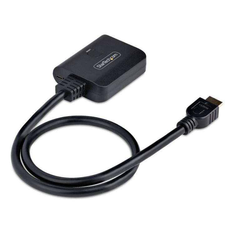 StarTech.com - Divisor HDMI de 2 Puertos - Multiplicador HDMI 2.0 de 2 Puertos 4K60 - Splitter HDMI 2 Puertos de Entrada 1 de Sa