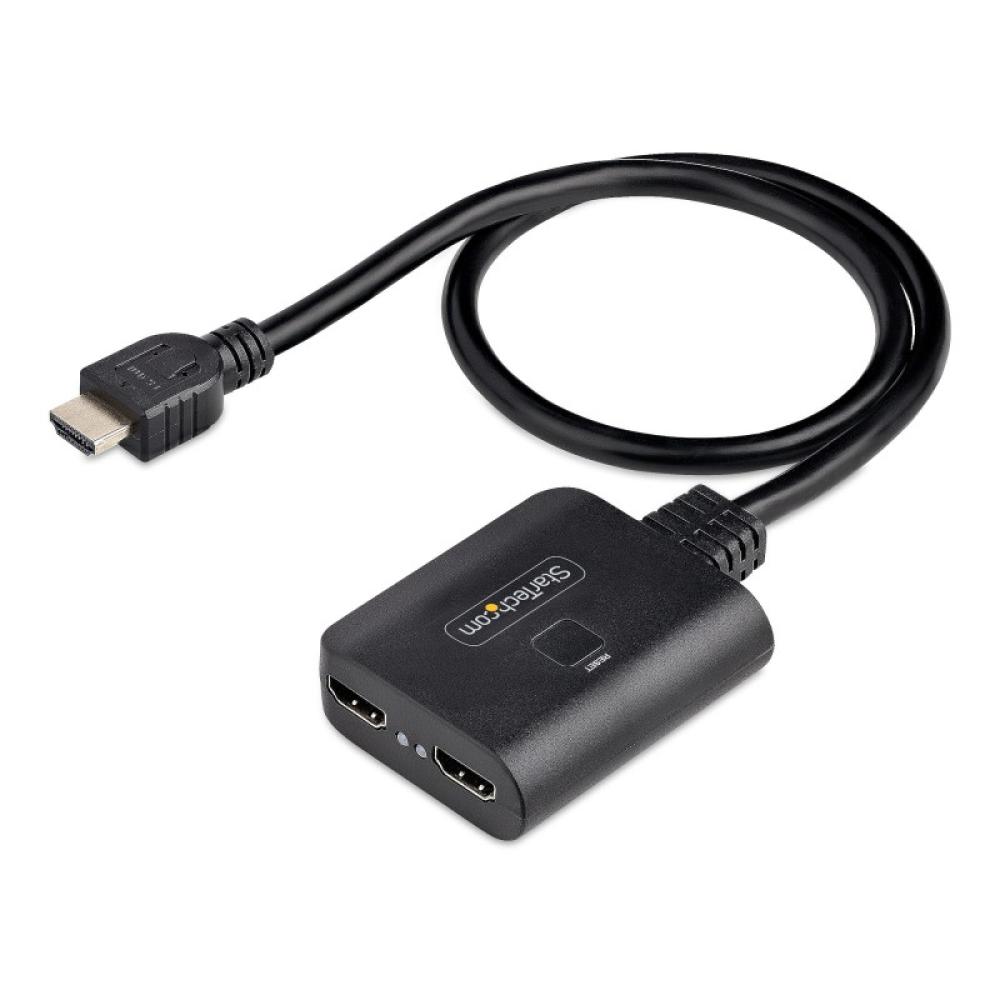 StarTech.com - Divisor HDMI de 2 Puertos - Multiplicador HDMI 2.0 de 2 Puertos 4K60 - Splitter HDMI 2 Puertos de Entrada 1 de Sa