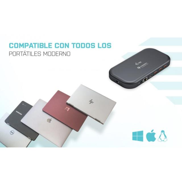 i-tec - Thunderbolt 3/USB-C Dual 4K Docking Station + USB-C to DisplayPort Cable (1,5 m) + Power Delivery 60W