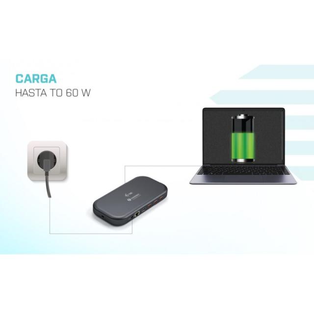 i-tec - Thunderbolt 3/USB-C Dual 4K Docking Station + USB-C to DisplayPort Cable (1,5 m) + Power Delivery 60W