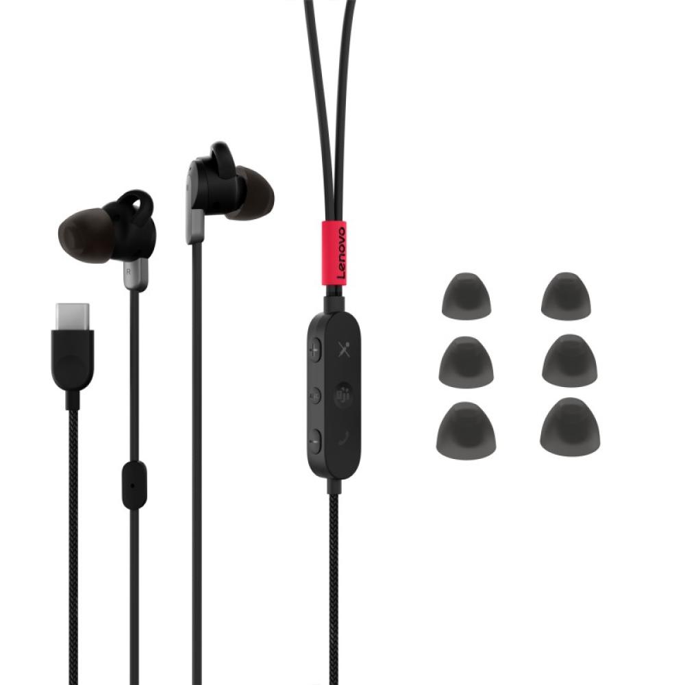 Lenovo - 4XD1C99220 auricular y casco Auriculares Alámbrico Dentro de oído Música/uso diario USB Tipo C Negro