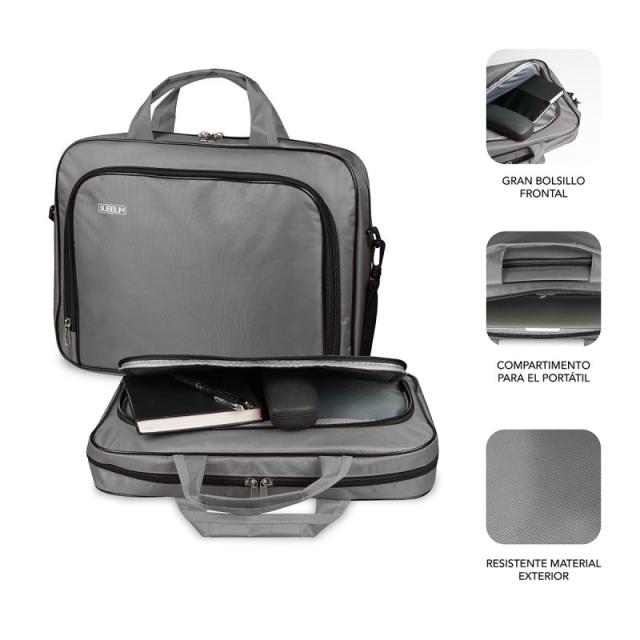 SUBBLIM - Maletín Ordenador Oxford Laptop Bag 15,4-16" Grey