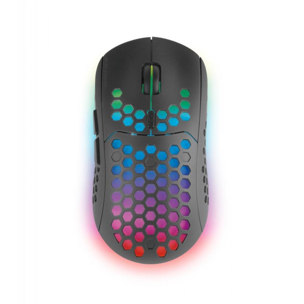 Mars Gaming - MMW3, Ratón Gaming Inalámbrico, RGB Flow, Ultraligero 79g, 3200DPI, Negro