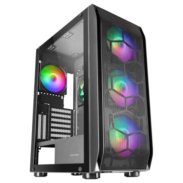 Mars Gaming - MC-KX, Torre Gaming Premium E-ATX, Sistema CPU Freezer, 5 Ventiladores ARGB Ultra-silenciosos, Controladora - MCKX