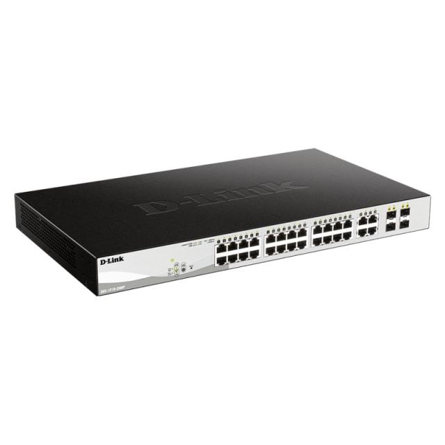 D-Link - DGS-1210-28P switch Gestionado L2 Gigabit Ethernet (10/100/1000) Energía sobre Ethernet (PoE) 1U Negro