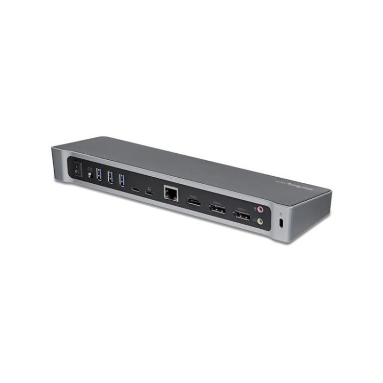 StarTech.com - Dock USB-C para 3 Monitores 4K - Hub Ladrón de 5 Puertos USB 3.2 5Gbps - HDMI y DisplayPort - Mac y Windows - Doc
