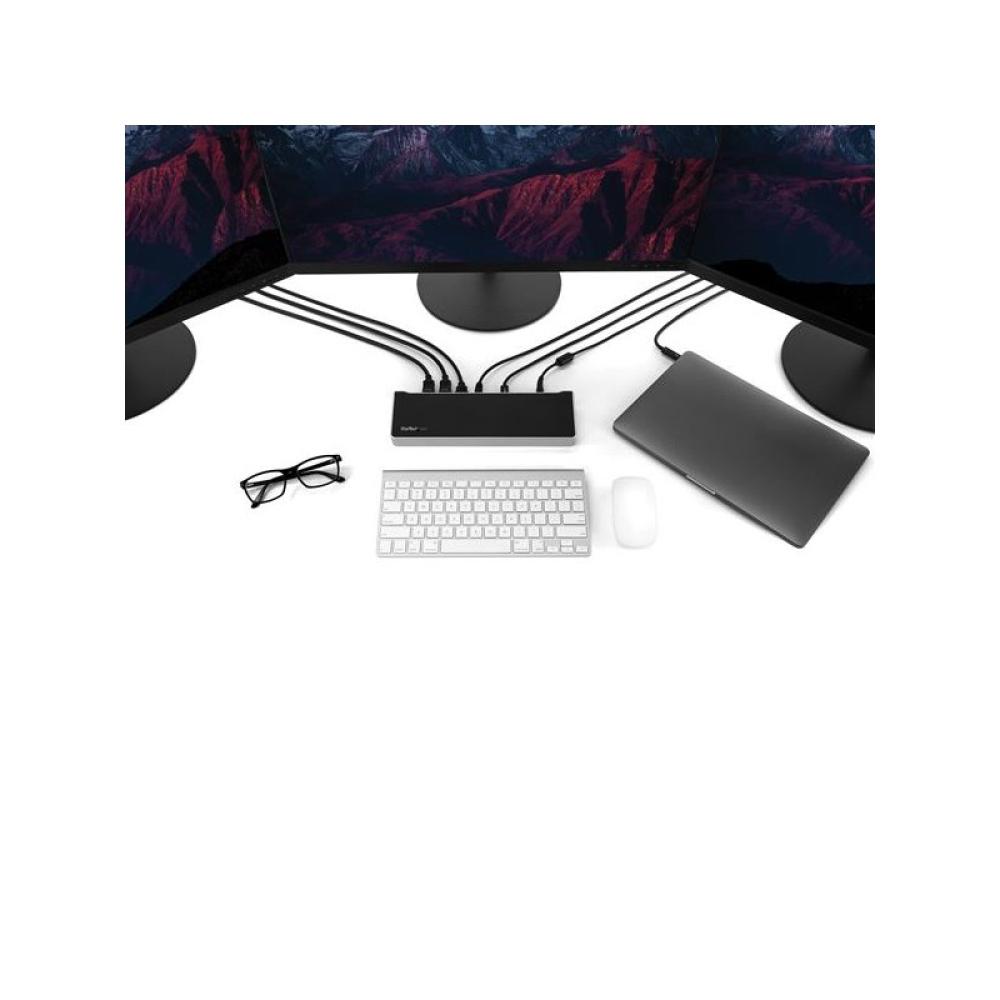 StarTech.com - Dock USB-C para 3 Monitores 4K - Hub Ladrón de 5 Puertos USB 3.2 5Gbps - HDMI y DisplayPort - Mac y Windows - Doc